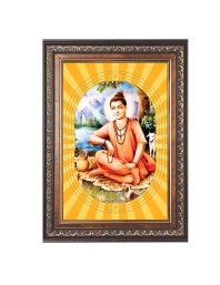Sripada Srivallabha Spiritual Guru Digital Photo In Designer Frame, Size 8x12 Inch | Hindu Religious Picture For Home Temple, Office & Gift | Wall Art & Pooja Decor (F10442)