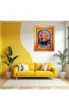 Lord Vishwakarma Golden Designer Photo Frame | 10x14 Inch Religious Wall Hanging Frame For Home, Office Decoration and Spiritual Gift Item
