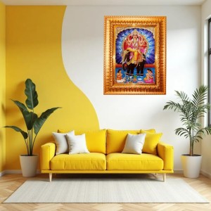 Lord Vishwakarma Golden Designer Photo Frame | 16x20 Inch Religious Wall Hanging Frame For Home, Office Decoration and Spiritual Gift Item Lord Vishwakarma Golden Designer Photo Frame | 16x20 Inch Religious Wall Hanging Frame For Home, Office Decoration and Spiritual Gift Item