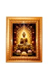 Lord Ganesha Golden Designer Photo Frame | 18x22 Inch Religious Wall Hanging Frame For Home, Office Decoration and Spiritual Gift Item (M2)