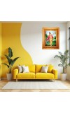 Sri Chaitanya Mahaprabhu Golden Designer Photo Frame | 10x14 Inch Religious Wall Hanging Frame For Home & Office Decoration | Hindu Deity Spiritual Gift Item