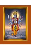 Lord Vishnu Golden Photo Frame - 16x20 Inches | Elegant Wooden Frame For Home, Office & Temple Decoration | Spiritual Wall & Table Decor And Gift Item (F9536)