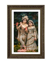 Divine Radha Krishna Big Photo Frame - 20x28 Inches For Home,Temple & Office Decoration (F10670)