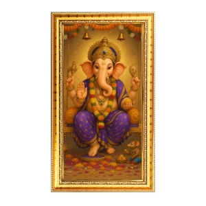 Lord Ganesh Digital Golden Color Photo Frame | Hindu Religious Wall Decor | 10x17 Inches - Inspirational Wall Art For Office, Home Decor - Ideal Spiritual Gift (F10306) Lord Ganesh Digital Golden Color Photo Frame | Hindu Religious Wall Decor | 10x17 Inches - Inspirational Wall Art For Office, Home Decor - Ideal Spiritual Gift (F10306)