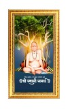 Swami Samarth Digital Golden Color Photo Frame | Hindu Religious Wall Decor | 10x17 Inches - Inspirational Wall Art For Office, Home Decor - Ideal Spiritual Gift (F10334)