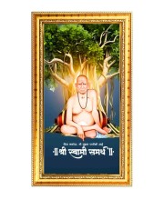 Swami Samarth Digital Golden Color Photo Frame | Hindu Religious Wall Decor | 10x17 Inches - Inspirational Wall Art For Office, Home Decor - Ideal Spiritual Gift (F10334)