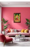 Goddess Maa Durga Photo Frame For Wall & Table | 7x9 Inch Golden Cherry Finish | Decorative Goddess Maa Durga Photo Frame For Home, Office & Pooja Room (F11414)