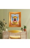 Shiva Lingam Golden Designer Photo Frame | 10x14 Inch Religious Wall Hanging Frame For Home & Office Decoration | Hindu Deity Spiritual Gift Item