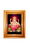Baby Krishna Golden Designer Photo Frame | 10x14 Inch Religious Wall Hanging Frame For Home, Office Decoration and Spiritual Gift Item (M4)