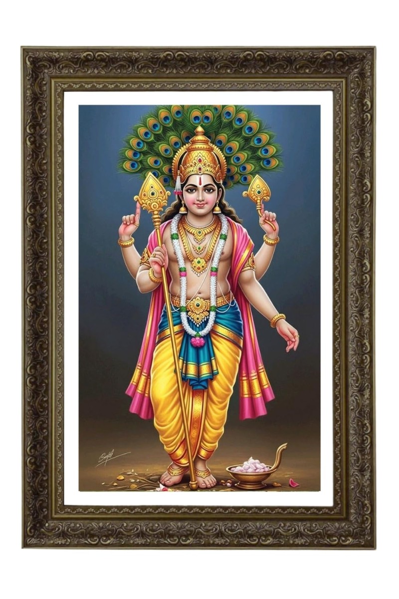 Lord Murugan Big Photo Frame - 20x28 Inches For Home,Temple & Office Decoration (F11084)