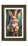 Cartoon Rabbit Big Photo Frame - 20x28 Inches For Home,Temple & Office Decoration (F10704)