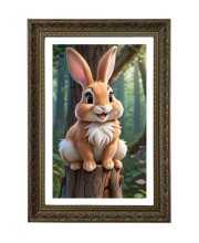 Cartoon Rabbit Big Photo Frame - 20x28 Inches For Home,Temple & Office Decoration (F10704)
