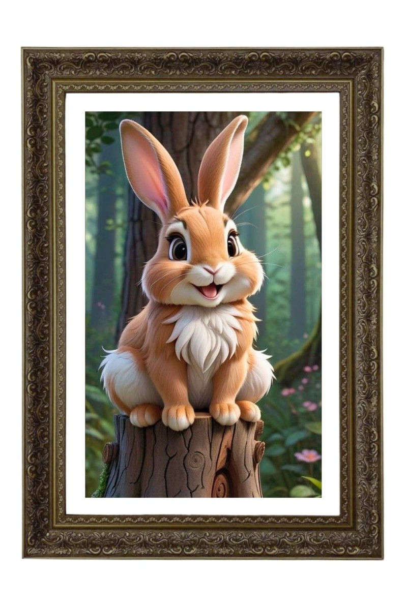 Cartoon Rabbit Big Photo Frame - 20x28 Inches For Home,Temple & Office Decoration (F10704)
