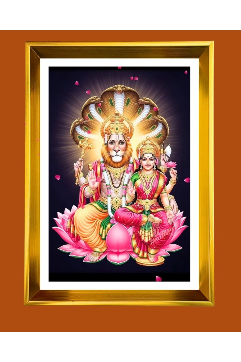 Golden Photo Frame - 10x14 Inches | Elegant Wooden Frame For Home, Office & Temple Decoration | Spiritual Wall & Table Decor and Gift Item
