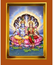 Golden Photo Frame - 10x14 Inches | Elegant Wooden Frame For Home, Office & Temple Decoration | Spiritual Wall & Table Decor and Gift Item