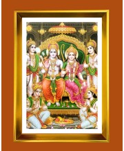 Golden Photo Frame - 10x14 Inches | Elegant Wooden Frame For Home, Office & Temple Decoration | Spiritual Wall & Table Decor and Gift Item