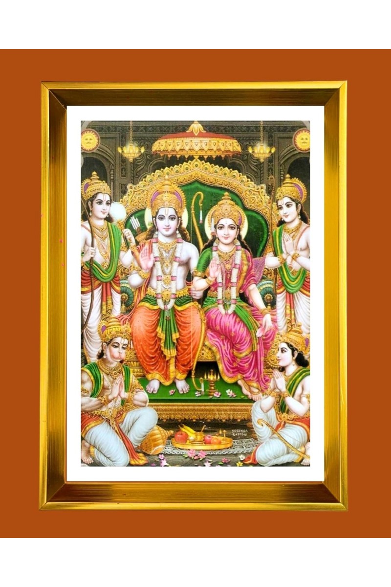 Golden Photo Frame - 10x14 Inches | Elegant Wooden Frame For Home, Office & Temple Decoration | Spiritual Wall & Table Decor and Gift Item