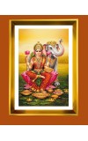 Mata Lakhsmi Golden Photo Frame - 16x20 Inches | Elegant Wooden Frame For Home, Office & Temple Decoration | Spiritual Wall & Table Decor And Gift Item (F9693)