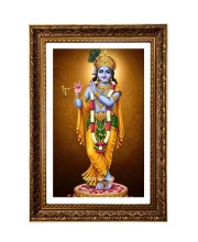 Divine Krishna Big Photo Frame - 20x28 Inches For Home,Temple & Office Decoration (F11198)