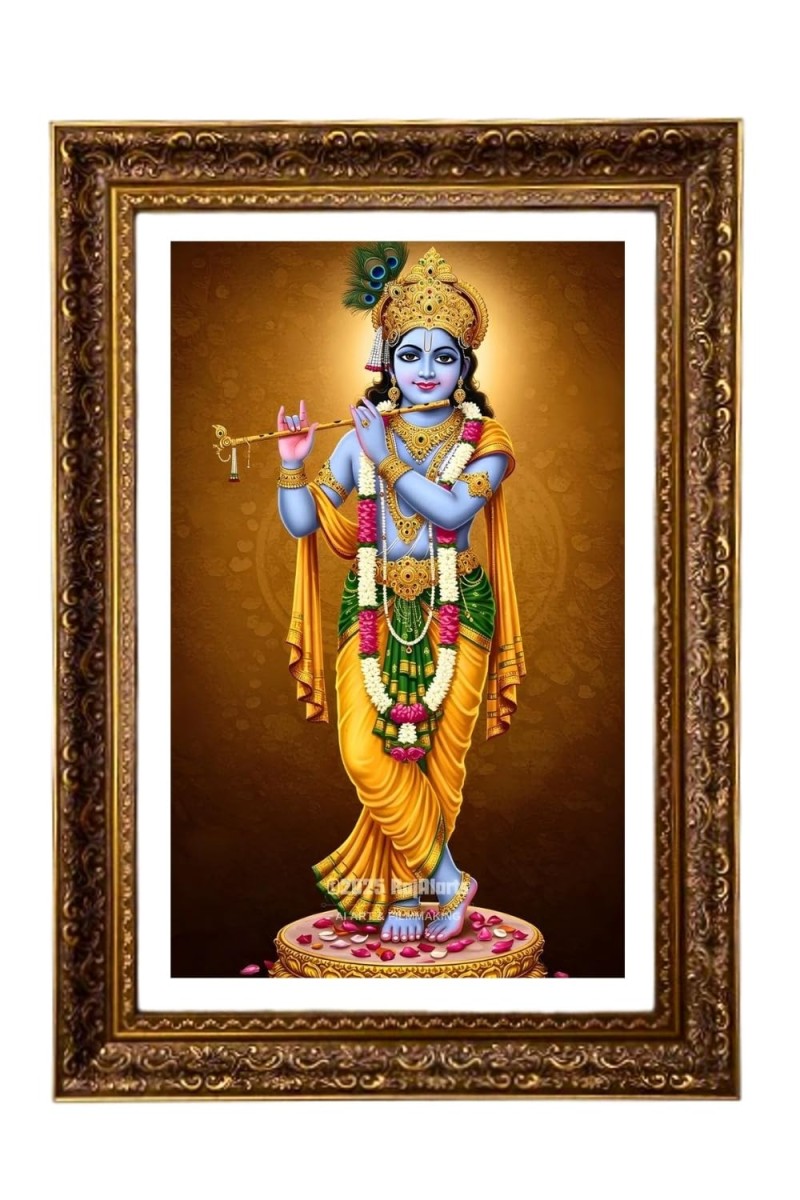 Divine Krishna Big Photo Frame - 20x28 Inches For Home,Temple & Office Decoration (F11198)