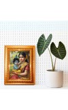 Yashoda And Lord Krishna Golden Designer Photo Frame | 10x14 Inch Religious Wall Hanging Frame For Home & Office Decoration | Hindu Deity Spiritual Gift Item