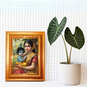 Yashoda And Lord Krishna Golden Designer Photo Frame | 12x16 Inch Religious Wall Hanging Frame For Home & Office Decoration | Hindu Deity Spiritual Gift Item Yashoda And Lord Krishna Golden Designer Photo Frame | 12x16 Inch Religious Wall Hanging Frame For Home & Office Decoration | Hindu Deity Spiritual Gift Item