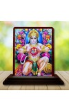 Car Desk/Table Top Lord Hanuman Wooden Photo Stand 3x4 Inches, Compact & Stylish Spiritual Display For Car, Home & Office (Pack Of 1) (F14135)