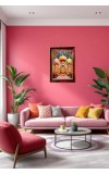 Lord Jagannath Photo Frame For Wall & Table | 7x9 Inch Golden Cherry Finish | Decorative Lord Jagannath Photo Frame For Home, Office & Pooja Room (F11401)