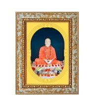 Sri Ramkrishna Spiritual Guru Digital Photo In Designer Frame, Size 8x12 Inch | Hindu Religious Picture For Home Temple, Office & Gift | Wall Art & Pooja Decor (F10416)