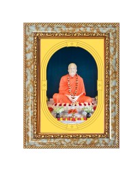 Sri Ramkrishna Spiritual Guru Digital Photo In Designer Frame, Size 8x12 Inch | Hindu Religious Picture For Home Temple, Office & Gift | Wall Art & Pooja Decor (F10416)