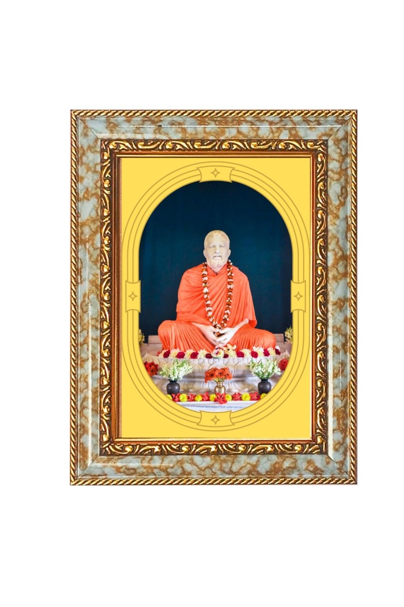 Sri Ramkrishna Spiritual Guru Digital Photo In Designer Frame, Size 8x12 Inch | Hindu Religious Picture For Home Temple, Office & Gift | Wall Art & Pooja Decor (F10416)