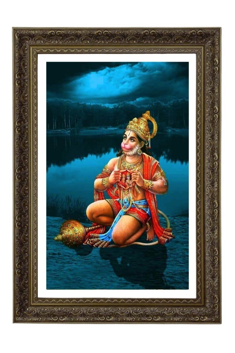Lord Hanuman Big Photo Frame - 20x28 Inches For Home,Temple & Office Decoration (F11081)