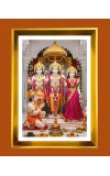 Lord Ram,sita,lakshman.hanuman Golden Photo Frame - 10x14 Inches | Elegant Wooden Frame For Home, Office & Temple Decoration | Spiritual Wall & Table Decor and Gift Item