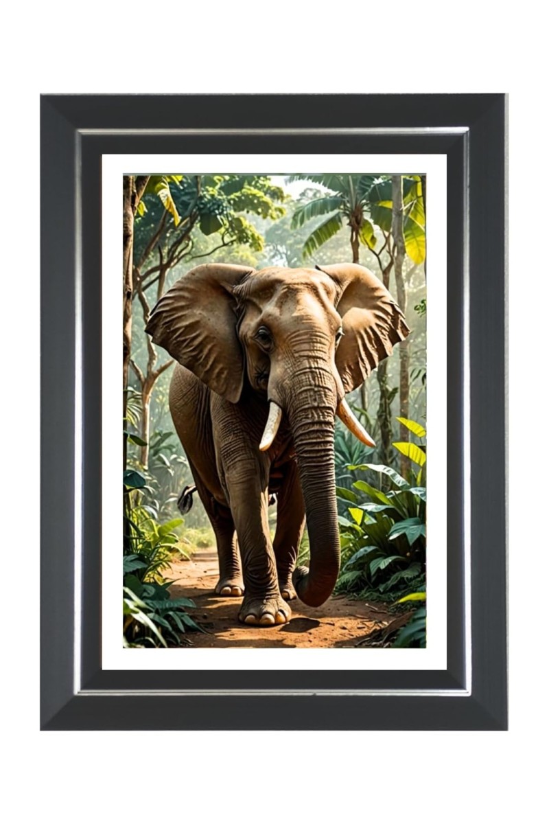Elephant Photo Wall & Table Frame | 14x18 Inch Black Designer | Perfect For Gifting & Home Decor (F9628)