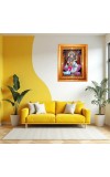 Goddess Saraswati Golden Designer Photo Frame | 18x22 Inch Religious Wall Hanging Frame For Home & Office Decoration | Hindu Deity Spiritual Gift Item