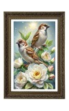 Eurasian Tree Sparrows Big Photo Frame - 20x28 Inches For Home,Temple & Office Decoration (F11029)