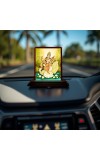 Car Desk/Table Top Goddess Saraswathi Wooden Photo Stand 3x4 Inches, Compact & Stylish Spiritual Display For Car, Home & Office (Pack Of 1) (F14544)