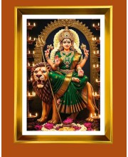 Golden Photo Frame - 10x14 Inches | Elegant Wooden Frame For Home, Office & Temple Decoration | Spiritual Wall & Table Decor and Gift Item