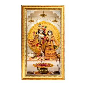 Divine Radha Krishna Digital Golden Color Photo Frame | Hindu Religious Wall Decor | 8x15 Inches - Inspirational Wall Art For Office, Home Decor - Ideal Spiritual Gift (F10264) Divine Radha Krishna Digital Golden Color Photo Frame | Hindu Religious Wall Decor | 8x15 Inches - Inspirational Wall Art For Office, Home Decor - Ideal Spiritual Gift (F10264)