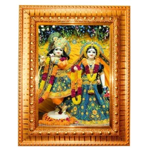 Radha Krishna Golden Designer Photo Frame | 10x14 Inch Religious Wall Hanging Frame For Home & Office Decoration | Hindu Deity Radha Krishna Spiritual Gift Item Radha Krishna Golden Designer Photo Frame | 10x14 Inch Religious Wall Hanging Frame For Home & Office Decoration | Hindu Deity Radha Krishna Spiritual Gift Item