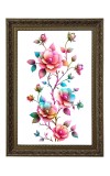 Floral Painting Print Big Photo Frame - 20x28 Inches For Home,Temple & Office Decoration (F11001)