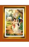 Golden Photo Frame - 10x14 Inches | Elegant Wooden Frame For Home, Office & Temple Decoration | Spiritual Wall & Table Decor and Gift Item