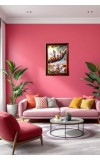 Lord Krishna On The Tree Photo Frame For Wall & Table | 7x9 Inch Golden Cherry Finish | Decorative Lord Krishna On The Tree Photo Frame For Home, Office & Pooja Room (F11382)