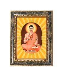 Basavanna Spiritual Guru Digital Photo In Designer Frame, Size 16x20 Inch | Hindu Religious Picture For Home Temple, Office & Gift | Wall Art & Pooja Decor (F10438)