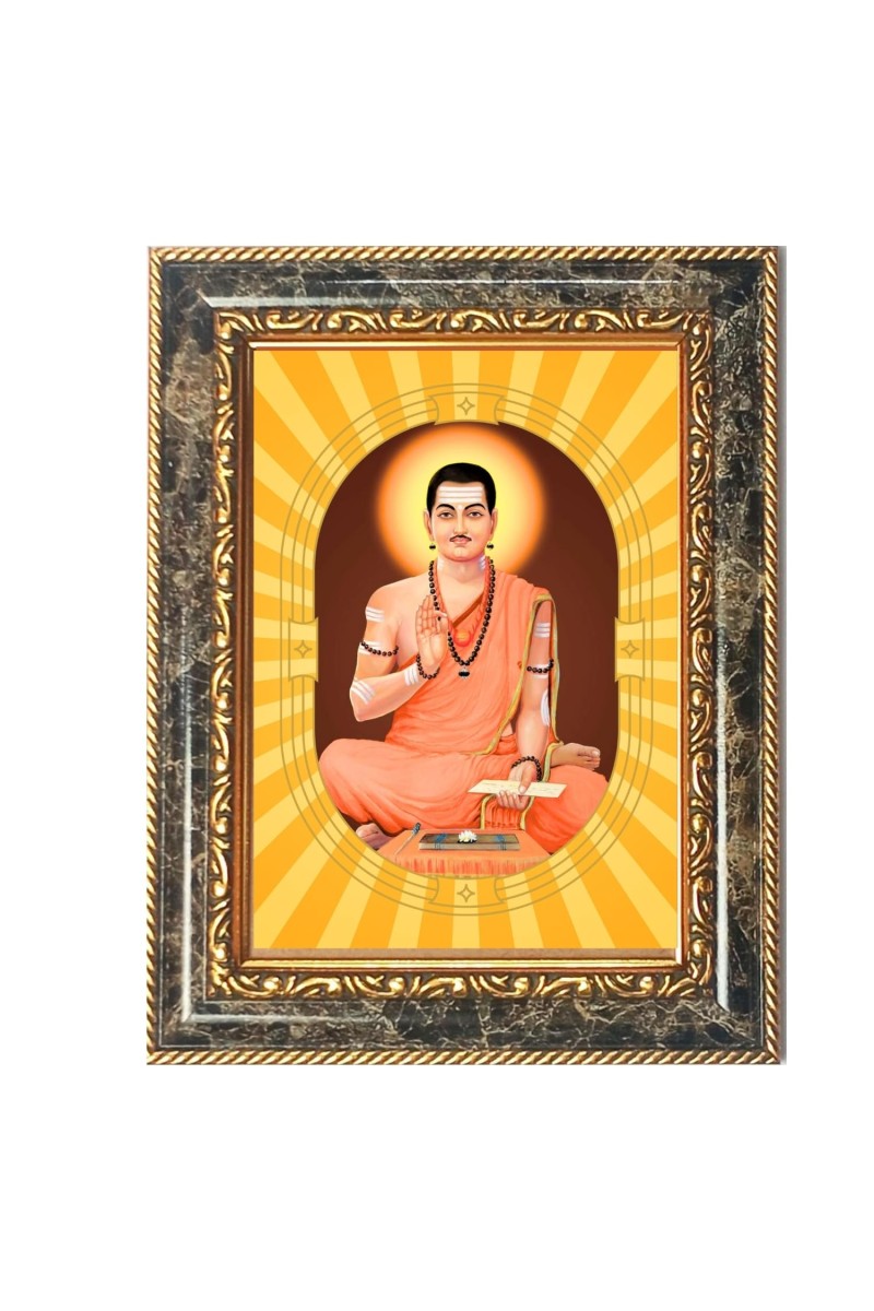 Basavanna Spiritual Guru Digital Photo In Designer Frame, Size 8x12 Inch | Hindu Religious Picture For Home Temple, Office & Gift | Wall Art & Pooja Decor (F10438)