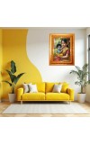 Yashoda And Lord Krishna Golden Designer Photo Frame | 10x14 Inch Religious Wall Hanging Frame For Home & Office Decoration | Hindu Deity Spiritual Gift Item