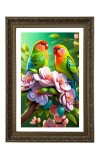 Rosy-faced Peach-faced Lovebirds. Big Photo Frame - 20x28 Inches For Home,Temple & Office Decoration (F10684)