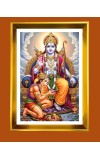 Lord Ram & Hanuman Golden Photo Frame - 12x16 Inches | Elegant Wooden Frame For Home, Office & Temple Decoration | Spiritual Wall & Table Decor And Gift Item (F9896)
