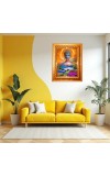 Divine Buddha Golden Designer Photo Frame | 10x14 Inch Religious Wall Hanging Frame For Home & Office Decoration | Hindu Deity Divine Buddha Spiritual Gift Item