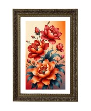 Floral Painting Print Big Photo Frame - 20x28 Inches For Home,Temple & Office Decoration (F10999)